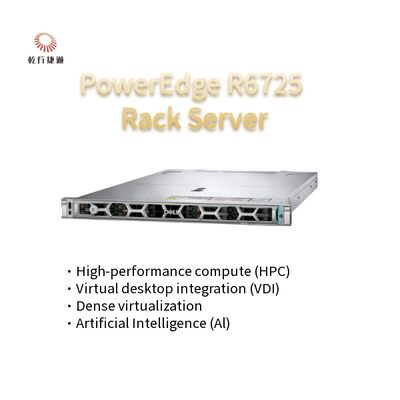 เซิร์ฟเวอร์แร็ค PowerEdge R6725 1U ไฮเทคพร้อมโปรเซสเซอร์ AMD EPYC ซีรีส์ 9005