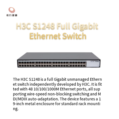 H3C S1248 สวิตช์อีเทอร์เน็ตแบบเต็มกิกาบิต 48 10/100/1000Mbps การเจรจาต่อรองอัตโนมัติ RJ45 Port