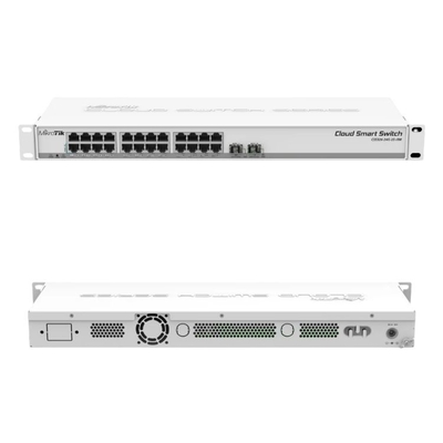 สวิตช์ SFP+ พอร์ต ดาต้าคอม สองตัว สวิตช์ Gigabit Ethernet 24 พอร์ตที่ขับเคลื่อนด้วย SwOS