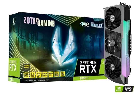 การ์ดจอ Geforce ขนาด 12GB 19Gbps ​​ZOTAC GAMING GeForce RTX 3080 Ti AMP Holo