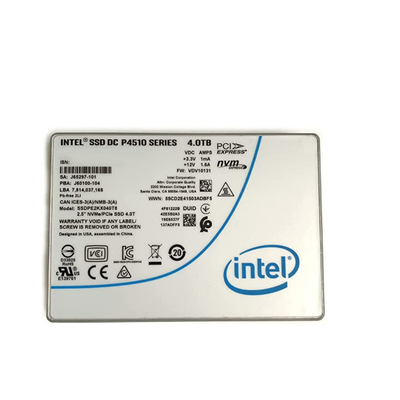 เซิร์ฟเวอร์ Intel 4TB SSD DC P4510 2.5 U.2 NVMe PCIe SSDPE2KX040T8 SSDPE2KX040T801
