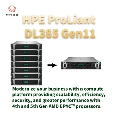 HPE ProLiant DL385 Gen11 เซอร์เวอร์การเก็บของเรคที่ปลอดภัยและมีพลังในการแปลงดิจิตอล