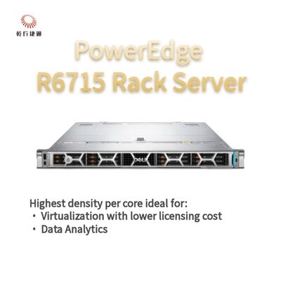 PowerEdge R6715 Rack Server ขนาดที่เหมาะสม ความจําและความหนาแน่นของที่เก็บของ