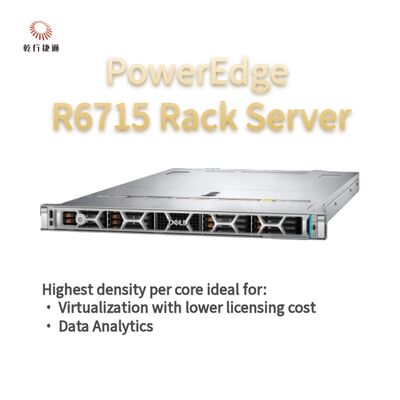 PowerEdge R6715 Rack Server ขนาดที่เหมาะสม ความจําและความหนาแน่นของที่เก็บของ