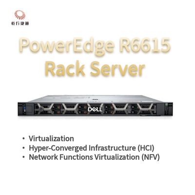 Dell PowerEdge R6615 1U Rack Server พร้อมความจํา 128 และการเย็นของเหลวโดยตรง