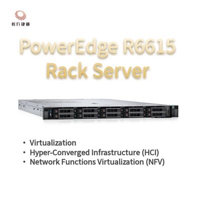 Dell PowerEdge R6615 1U Rack Server พร้อมความจํา 128 และการเย็นของเหลวโดยตรง