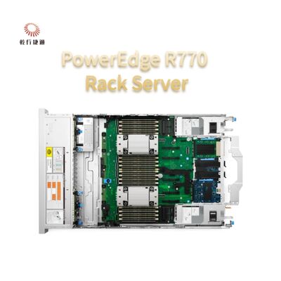 เซิร์ฟเวอร์แร็ค PowerEdge R770 ขนาด 2U แบบสองซ็อกเก็ต โปรเซสเซอร์ Intel Xeon 6