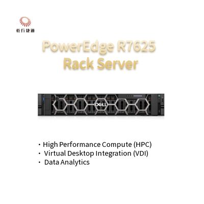 2U Two Socket PowerEdge R7625 Rack Server 4th Gen AMD EPYCTM โปรเซสเซอร์สูงถึง 8x PCIe Gen5 สล็อต 12 X 2.5" SATA/SAS SSD