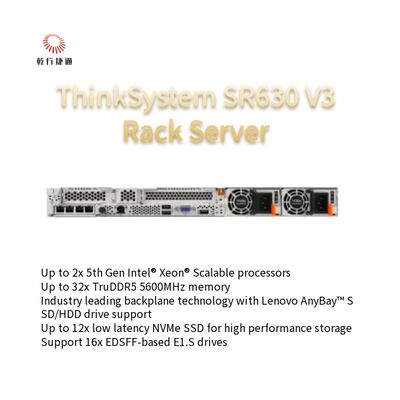  ThinkSystem SR630 V3 Rack Server 2U Xeon Processor In Stock, Intel Xeon Scalable processors
