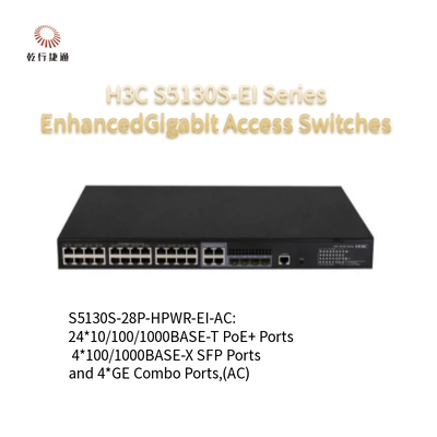 5130V2-28P-HPWR-LI H3C S5130V2-LI สวิตช์ Gigabit Ethernet อัจฉริยะสีเขียว